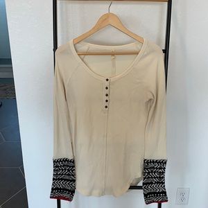 Free People Long-sleeved Thermal Henley